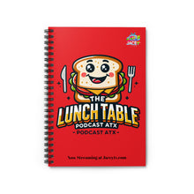 Load image into Gallery viewer, The Lunch Table Podcastatx Spiral Notebook - Ruled Line (red)