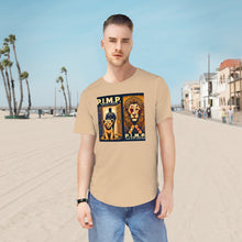 Load image into Gallery viewer, P.I.M.P. (Pain Is My Passport) Men's Jersey Curved Hem Tee (lion)