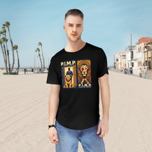Load image into Gallery viewer, P.I.M.P. (Pain Is My Passport) Men's Jersey Curved Hem Tee (lion)