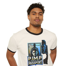Load image into Gallery viewer, P.I.M.P. (Pain Is My Passport) Unisex Cotton Ringer T-Shirt
