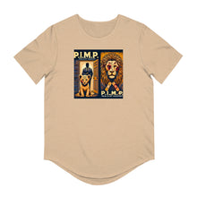 Load image into Gallery viewer, P.I.M.P. (Pain Is My Passport) Men's Jersey Curved Hem Tee (lion)