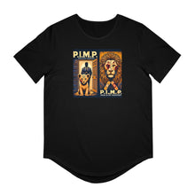 Load image into Gallery viewer, P.I.M.P. (Pain Is My Passport) Men's Jersey Curved Hem Tee (lion)