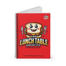 Load image into Gallery viewer, The Lunch Table Podcastatx Spiral Notebook - Ruled Line (red)