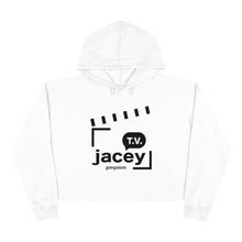 Load image into Gallery viewer, Jaceytv Crop Hoodie (White & Pink)