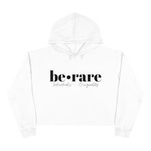 Load image into Gallery viewer, be•rare White (black) Crop Hoodie