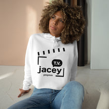 Load image into Gallery viewer, Jaceytv Crop Hoodie (White & Pink)