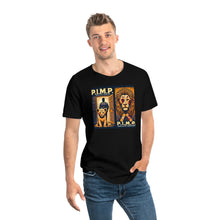 Load image into Gallery viewer, P.I.M.P. (Pain Is My Passport) Men's Jersey Curved Hem Tee (lion)
