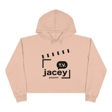 Load image into Gallery viewer, Jaceytv Crop Hoodie (White &amp; Pink)
