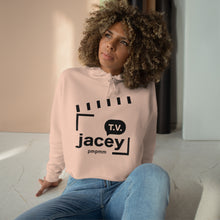 Load image into Gallery viewer, Jaceytv Crop Hoodie (White &amp; Pink)
