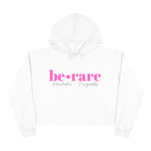 Load image into Gallery viewer, be•rare White (pink) crop hoodie
